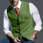 Men's Casual Plaid Vest Men's Slim Fit Vest